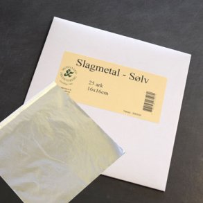 Slagmetal sølv 16x16 cm